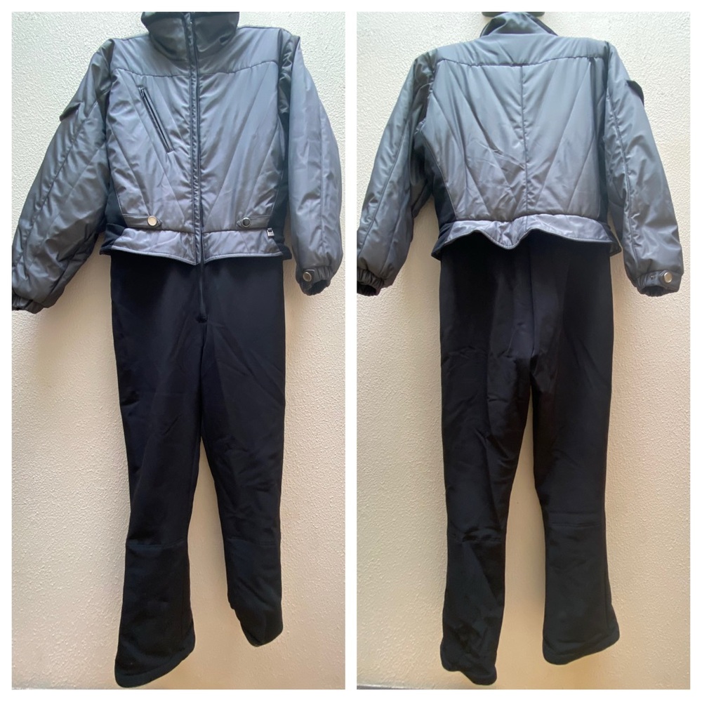 NILS Signature Grey Black One Piece Ski Suit Winter Skiwear Size 14